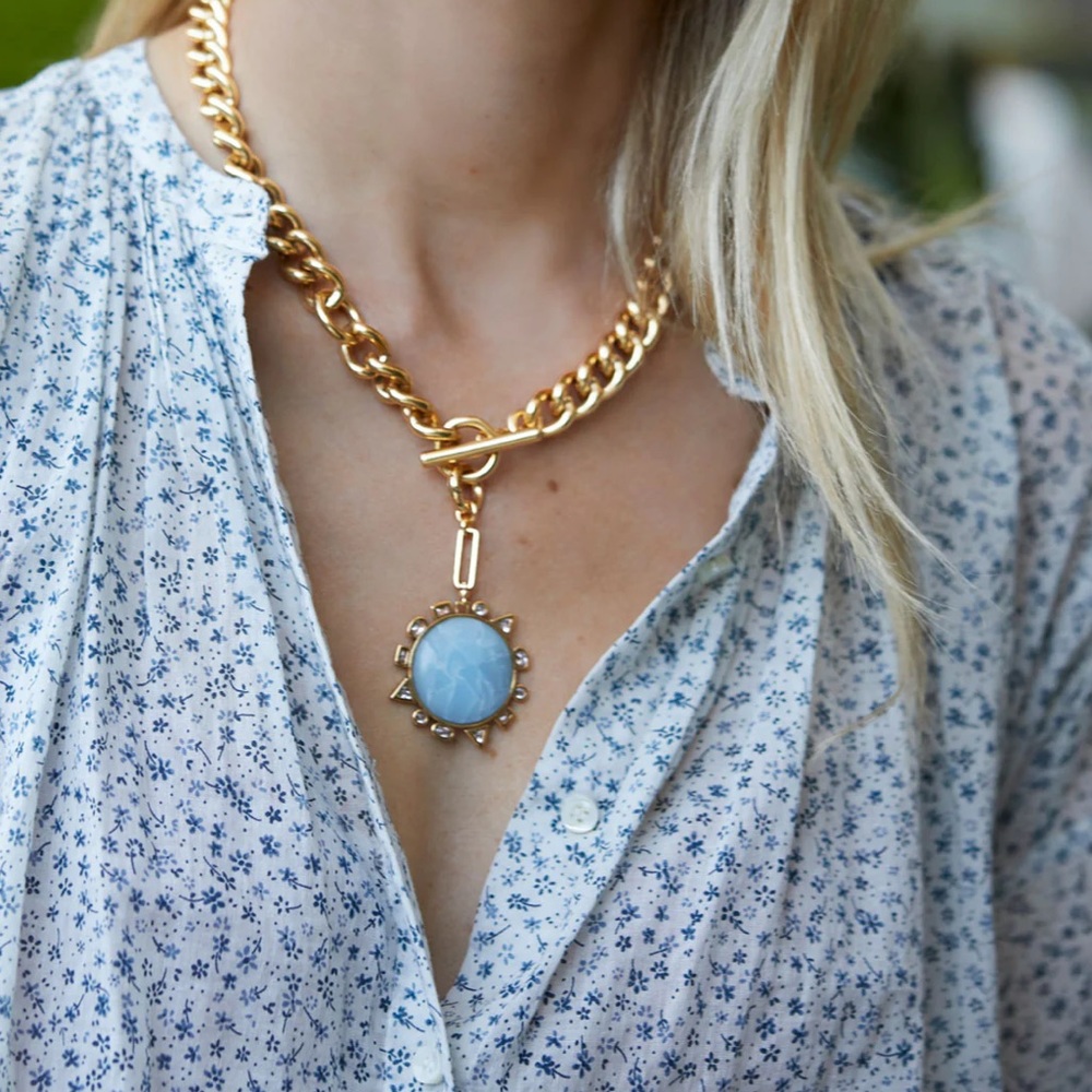 Mignonne Gavigan Odyssey Necklace Blue Gold - Picture 2 of 10